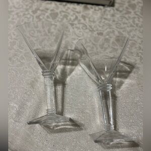 Rare Martini Glasses Godinger Quattro Collection Shannon Crystal Cocktail Pair